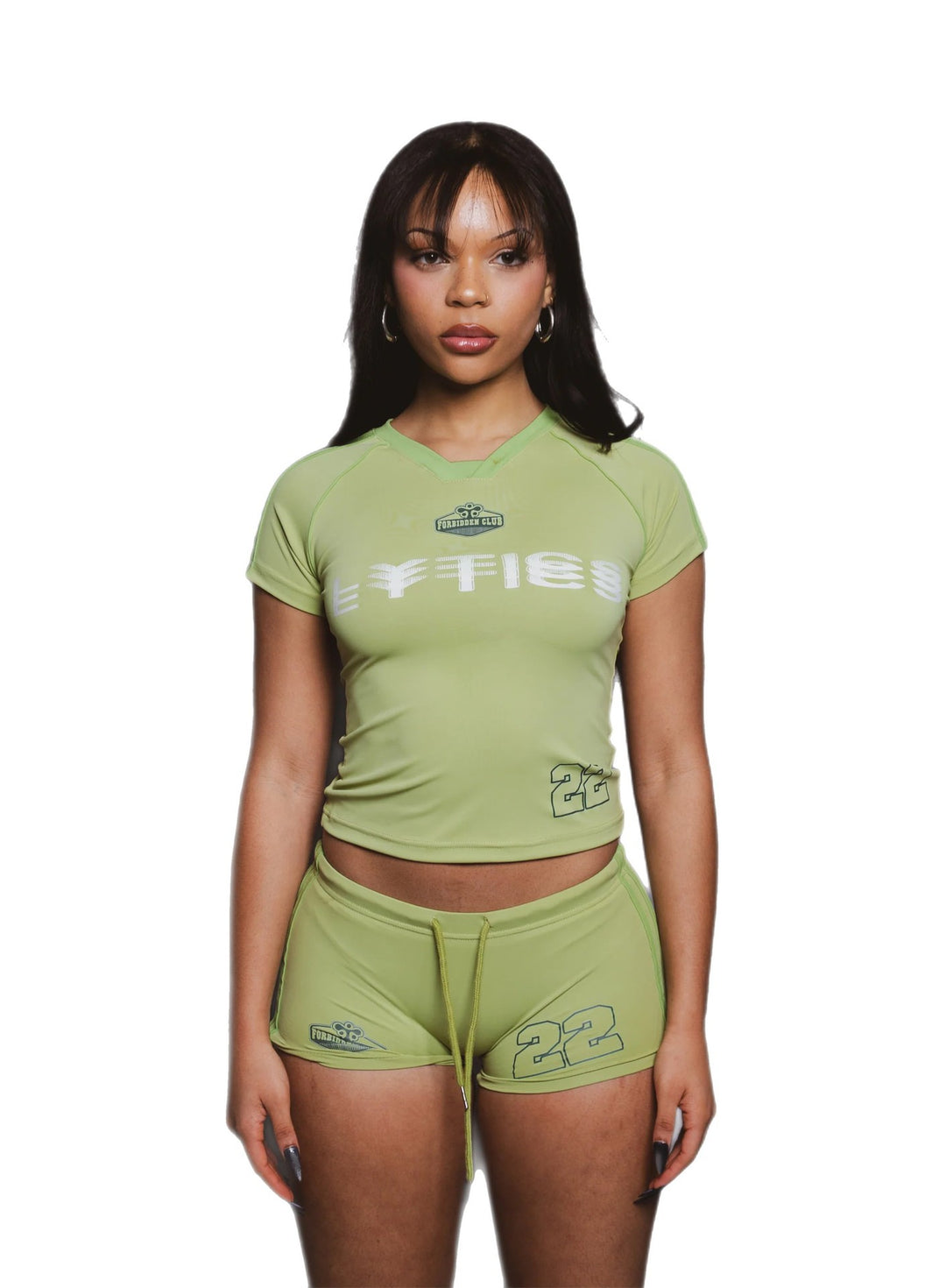 Damen Sport-Set mit figurbetonter Shorts und kurzärmeliger Oberteil EB