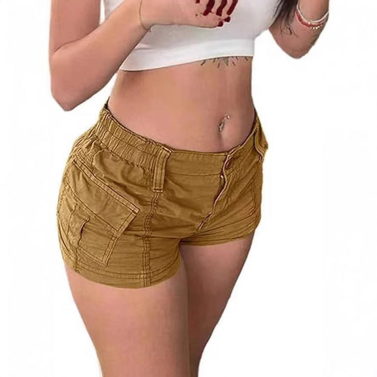 Damen Cargo-Shorts mit praktischen Taschen und elastischem Bund EB