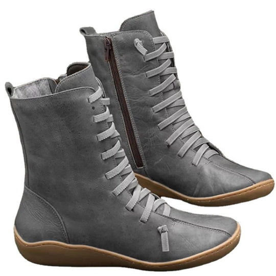 Damen Schnürstiefel mit elastischem Schaft und rutschfester Sohle EB