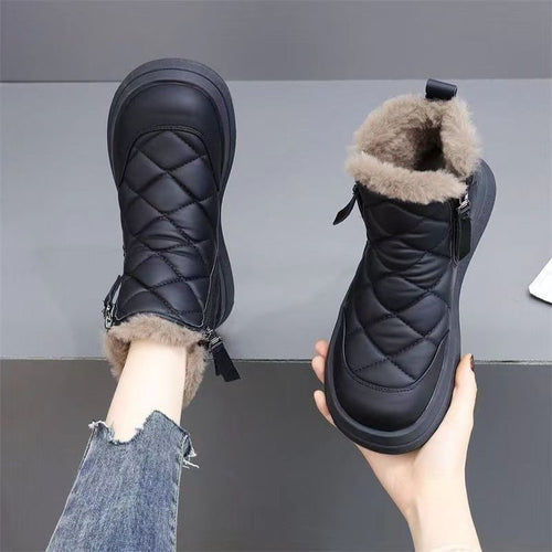 Damen gefütterte Winterstiefel mit praktischem Reißverschluss und flauschigem Innenfutter EB