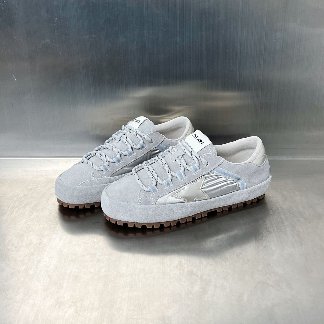 Damen Modische Sneaker mit hochgezogener Sohle und atmungsaktivem Obermaterial EB