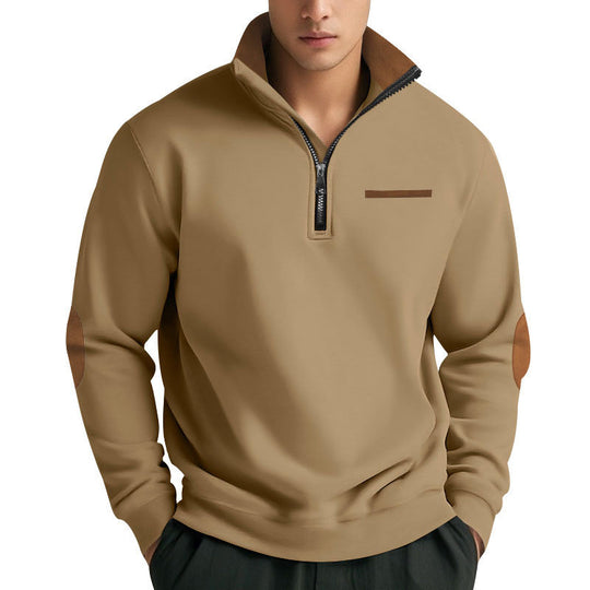Herren Hochwertiges Sweatshirt mit Stehkragen und Reißverschluss EB
