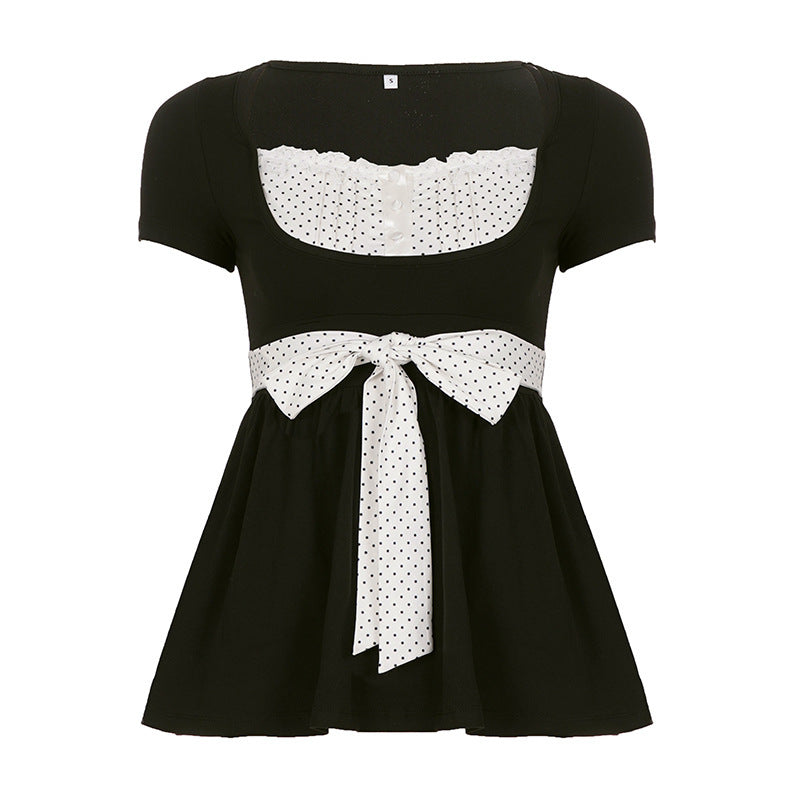 Damen Elegantes Minikleid mit Herz-Ausschnitt und verspieltem Rüschendesign EB
