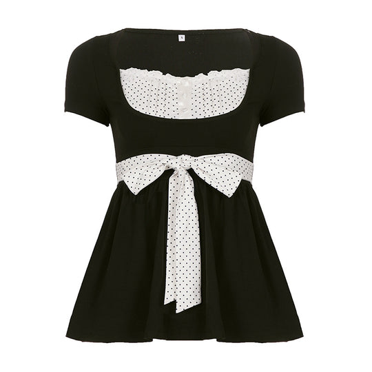 Damen Elegantes Minikleid mit Herz-Ausschnitt und verspieltem Rüschendesign EB