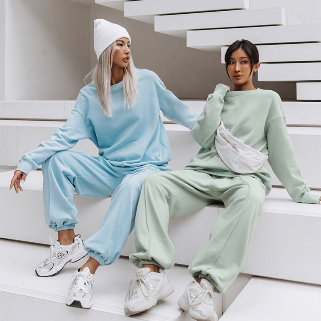 Damen nan weiches Oversize-Sweatshirt und weite Relaxhose im Vintage-Washed-Finish EB