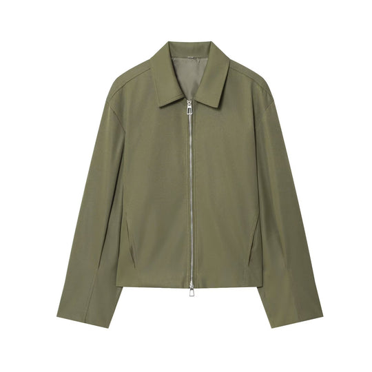 Damen modische Übergangsjacke mit leichtem Material und praktischen Taschen EB