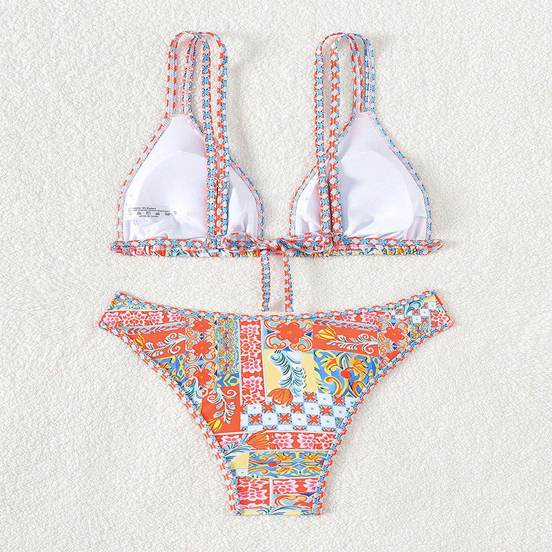 Damen Bikini mit auffälligem floralem Design EB