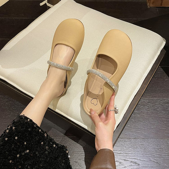 Damen elegante Mules mit funkelndem Riemen EB