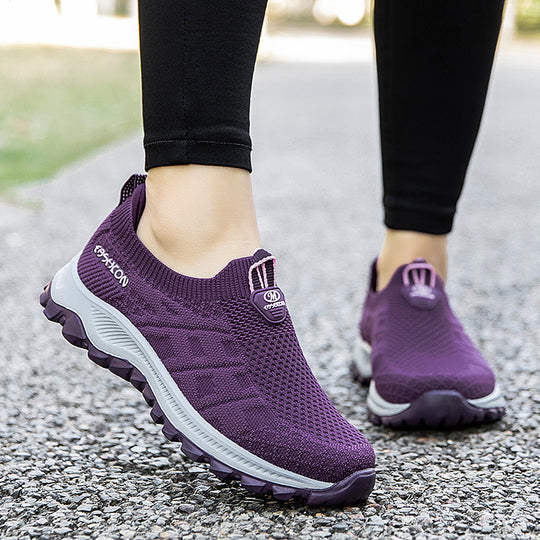 Damen Komfortable Slip-On Laufschuhe mit atmungsaktivem Obermaterial EB