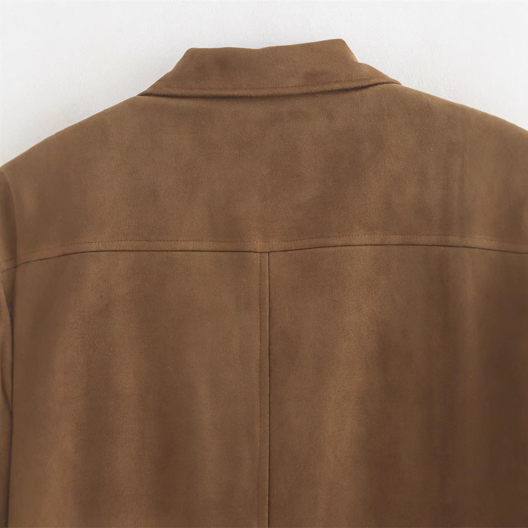 Damen Elegante Suedeblazerjacke EB