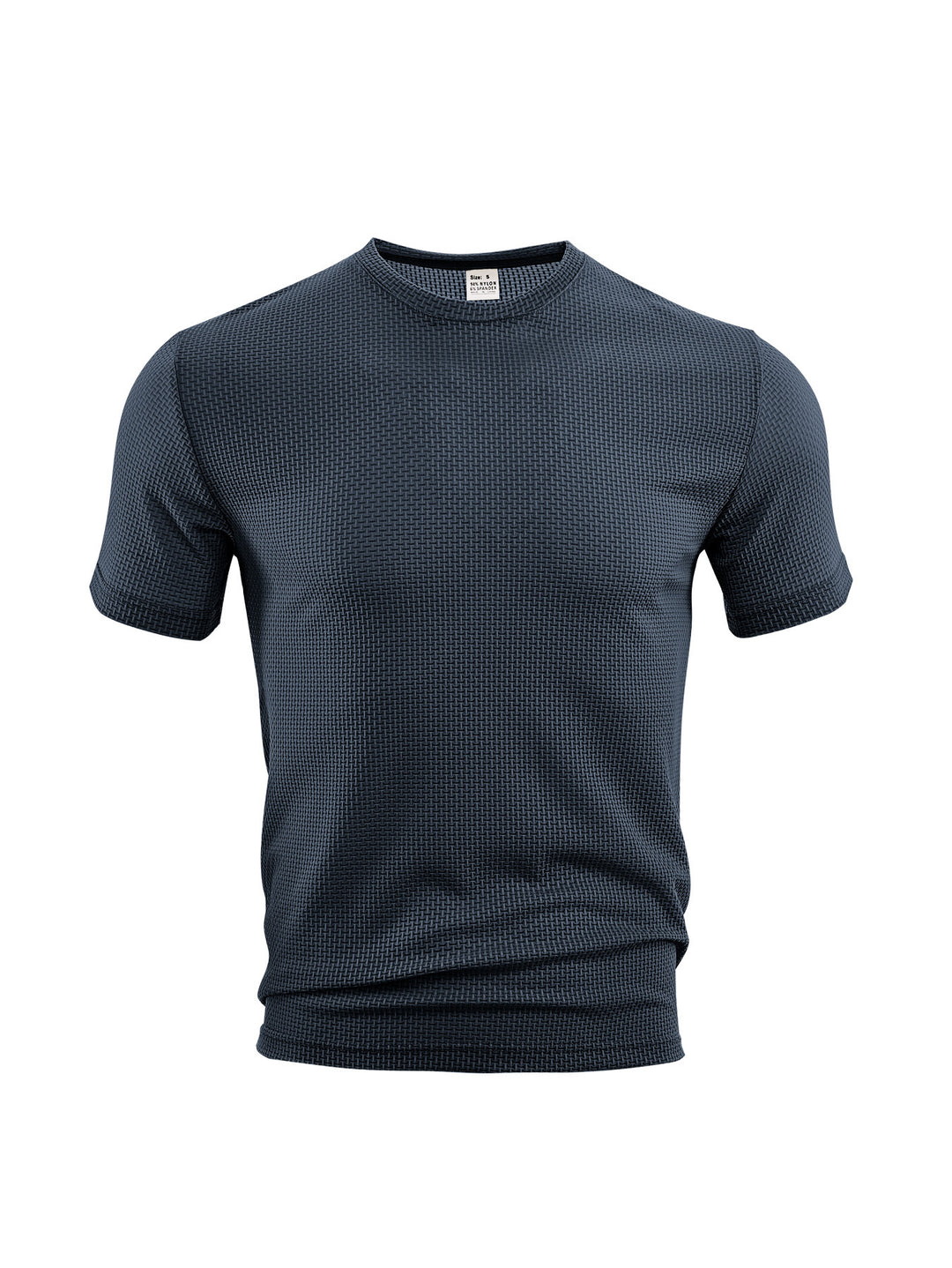 Herren nan Waffelstruktur-T-Shirt mit Rundhalsausschnitt und körpernaher Passform EB