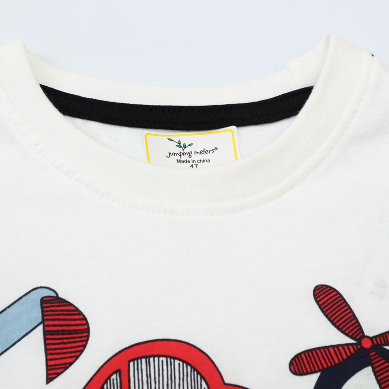 Jungen T-Shirt mit lustigem Fahrzeugmotiv EB