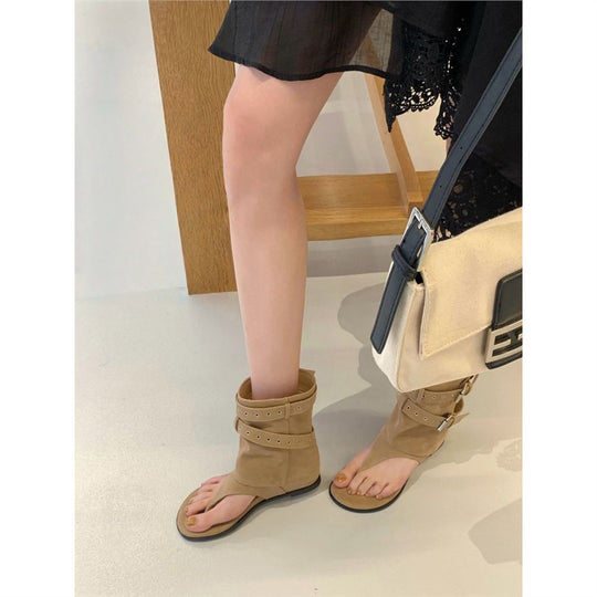 Damen offene Sandalen mit modischen Schnallen EB