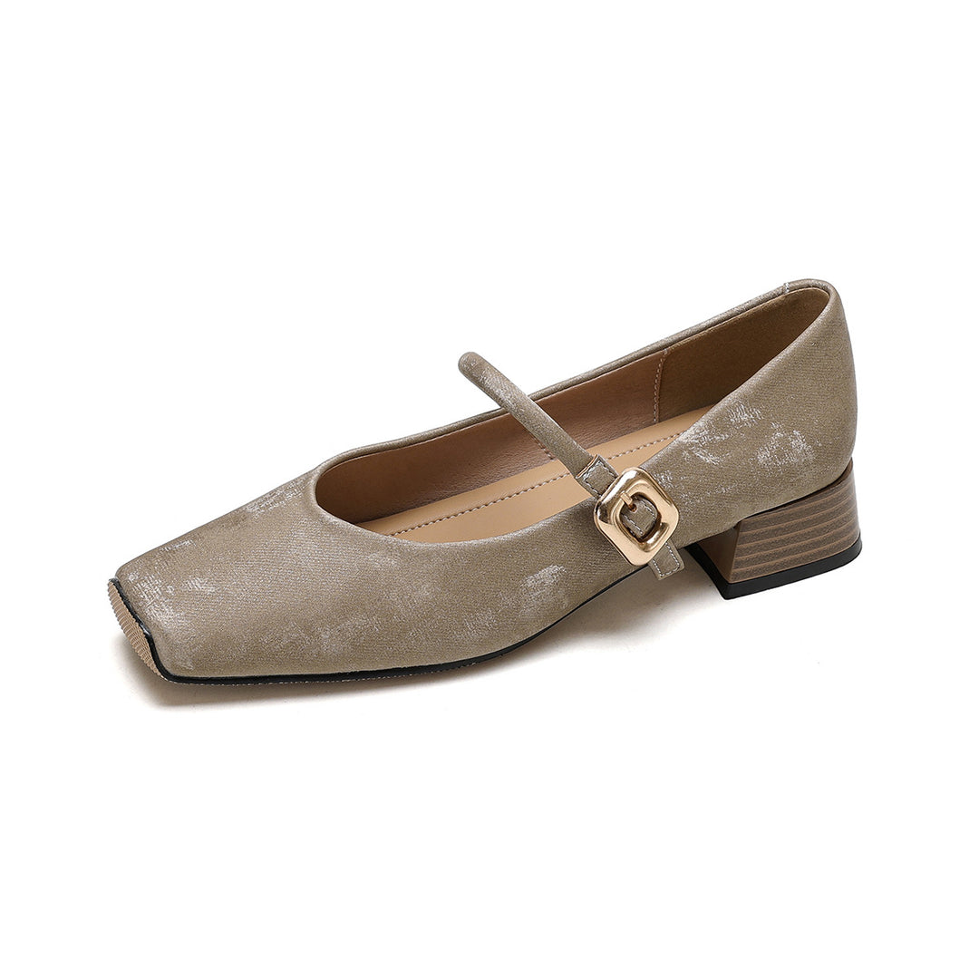Damen elegante Ballerinas mit modischem Schnallenverschluss EB