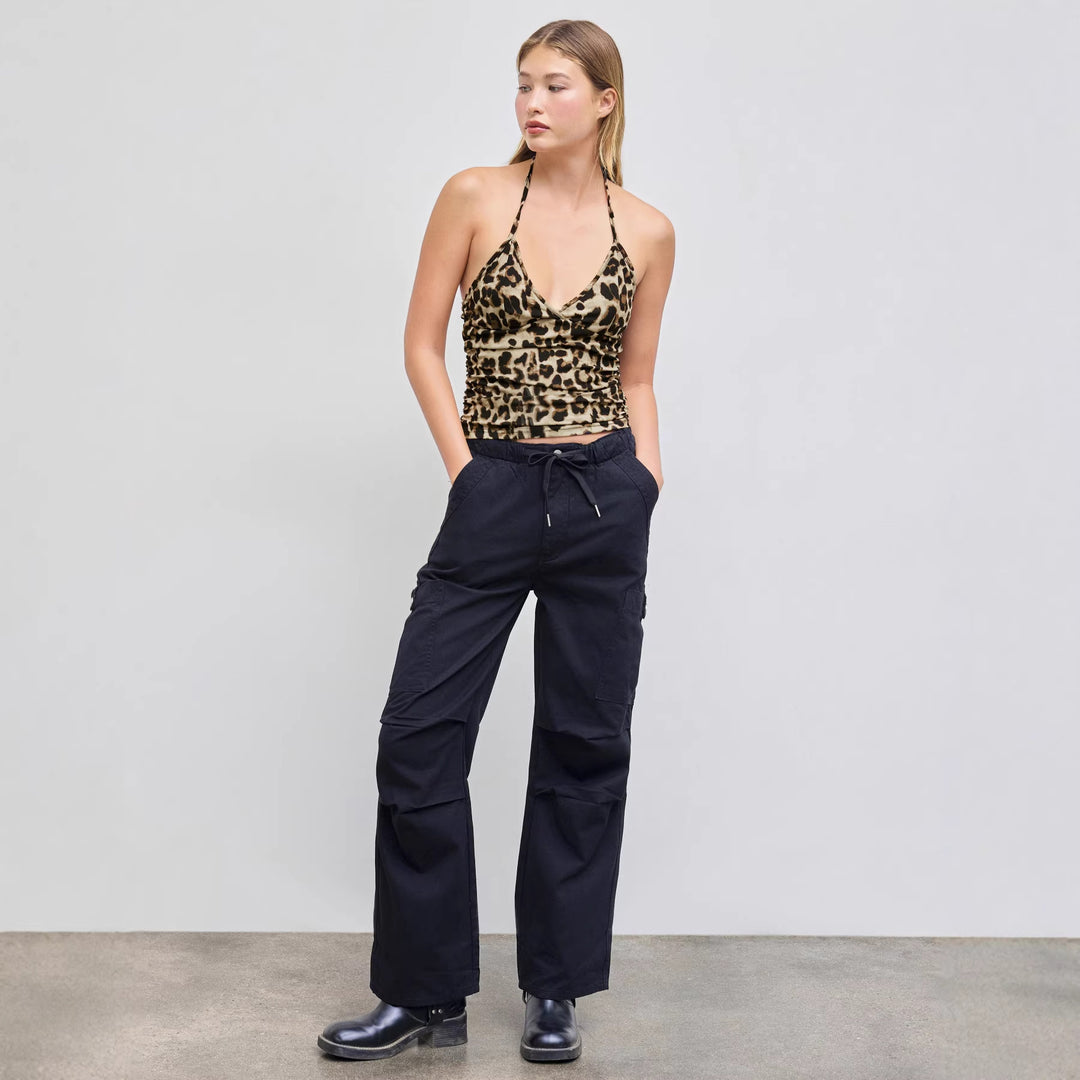 Damen Spaghettiträgershirt im Leopardenmuster EB