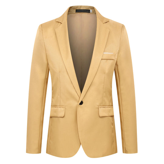 Herren nan tailliertes Satin-Sakko mit schmaler Silhouette, Notch-Revers und dekorativer Brustpaspel EB