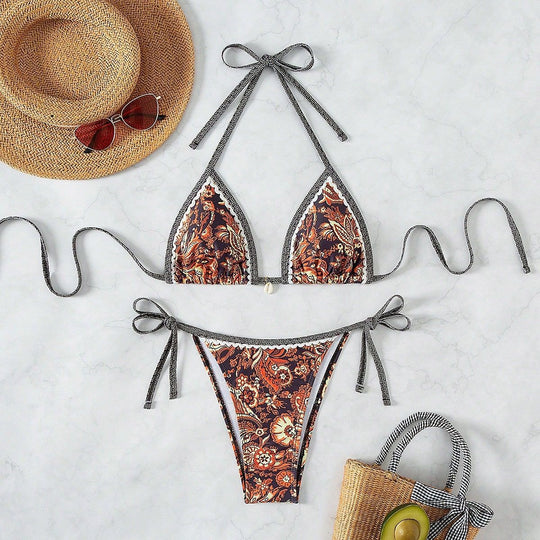 Damen Triangel-Bikini mit raffinierten Schnürdetails EB