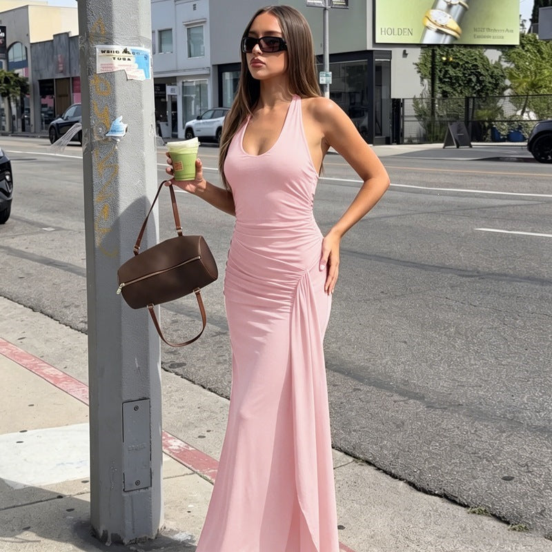 Damen Figurbetontes Maxikleid mit elegantem Raffungselement EB