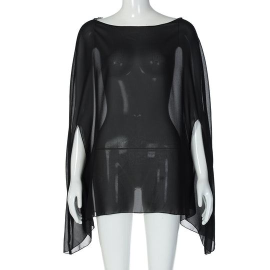 Damen Chiffon Überwurf mit eleganten Ärmelausschnitten EB