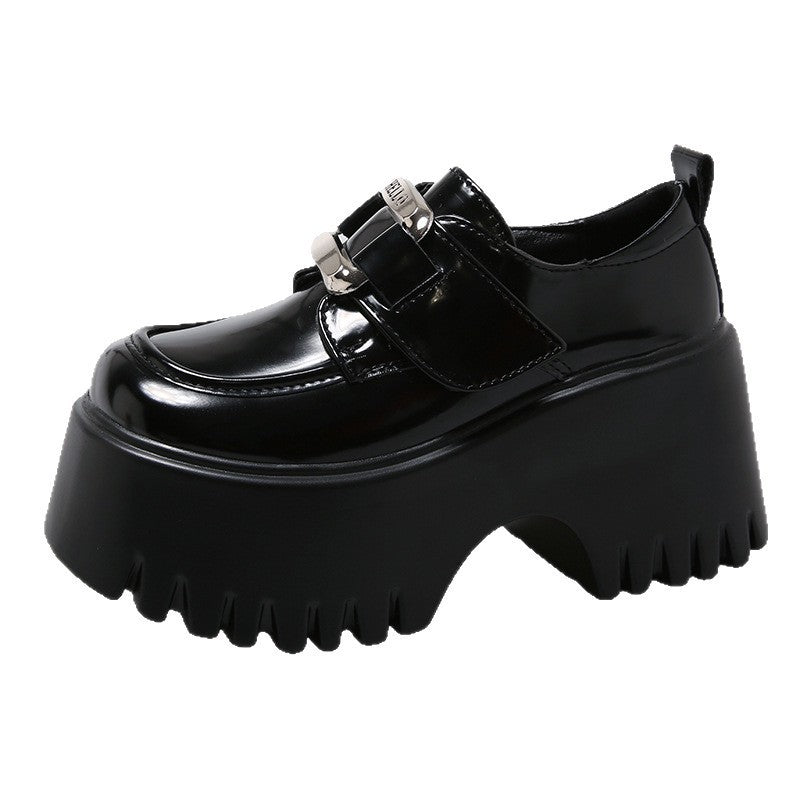 Damen Modische Plateaustiefel mit verstellbarem Riemen EB