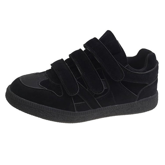 Damen Sportliche Velours-Sneaker mit praktischem Klettverschluss und dämpfender Sohle EB