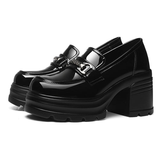 Damen modische Plateau-Schuhe mit glamourösem Schnallen-Detail EB