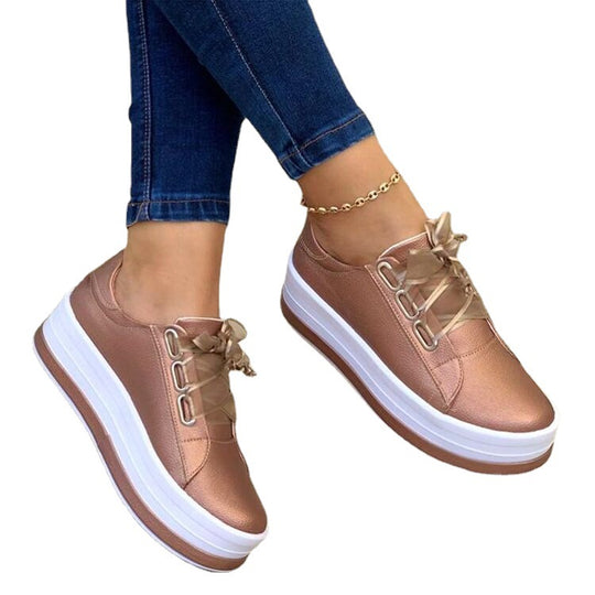 Damen Sportliche Sneakers mit Plateau-Sohle EB