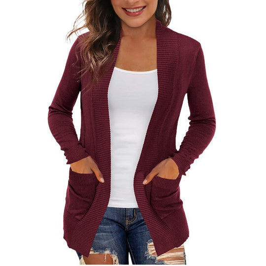 Damen Langärmliger Strickmantel EB