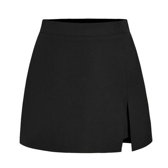 Damen eleganter Kurzrock mit seitlichem Schlitz und hohem Bund EB