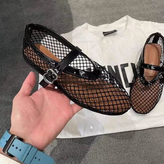 Damen Mesh-Sandalen mit verstellbarem Riemen EB