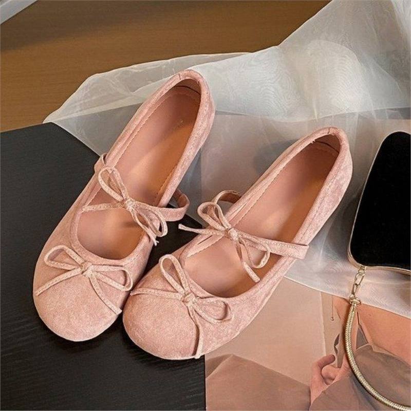 Damen bequeme Ballerinas mit dekorativen Schleifen EB