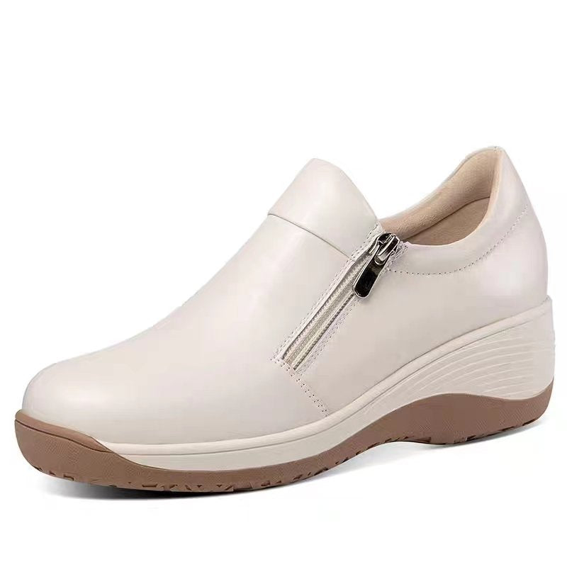 Damen Komfortable Slip-On Schuhe mit modischem Reißverschluss und gedämpfter Sohle EB