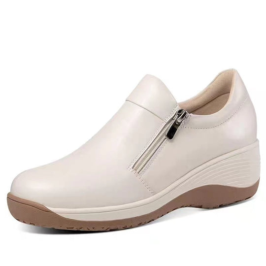 Damen Komfortable Slip-On Schuhe mit modischem Reißverschluss und gedämpfter Sohle EB