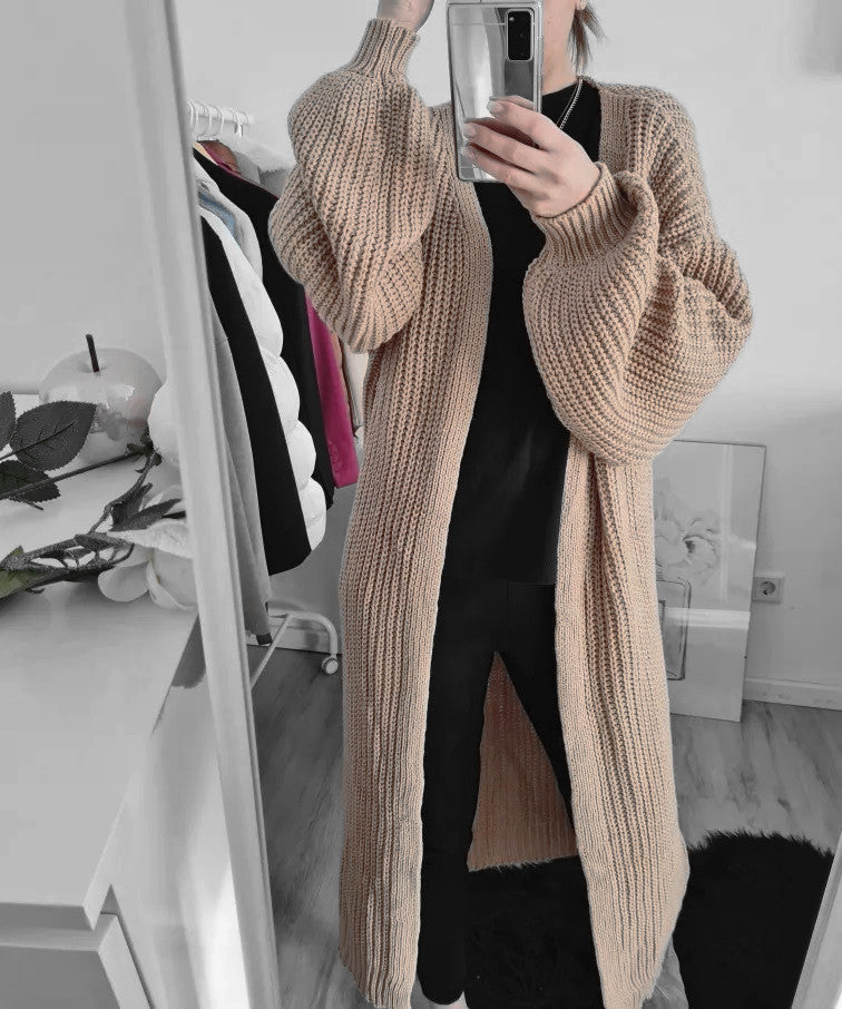 Damen luftiger Strickcardigan mit weit geschnittenen Ärmeln EB