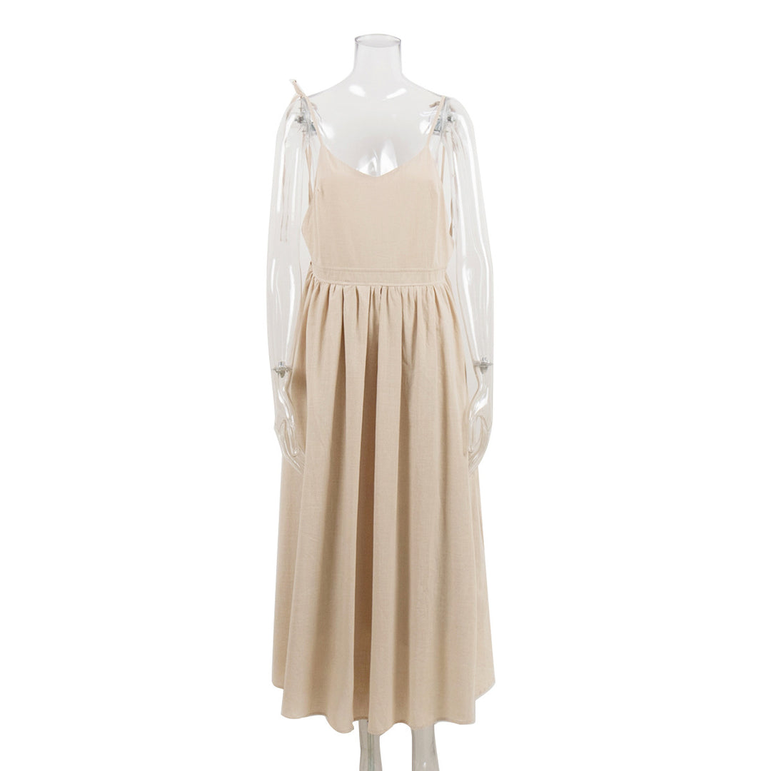 EB | Neckholder-Kleid aus Baumwolle mit Hosenträgern