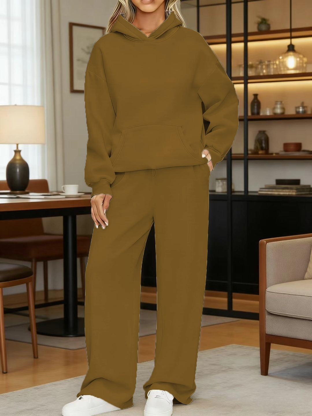 Damen nan kuscheliges Oversize Hoodie und weite Jogginghose Set EB