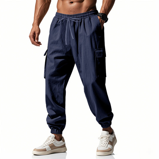 Herren lässige Cargohose mit elastischem Bund und praktischen Seitentaschen EB