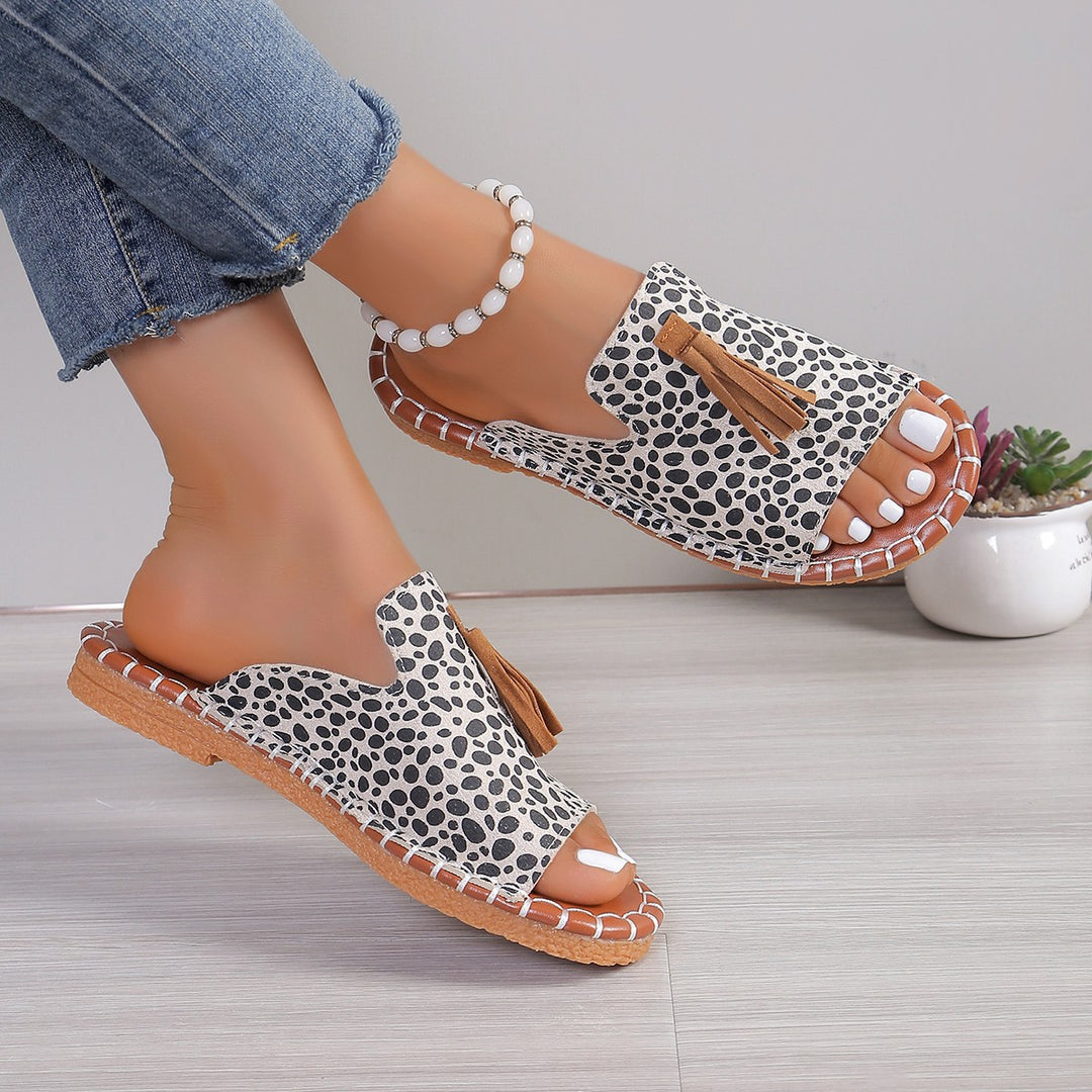 Damen Offene Freizeit-Sandalen mit modischem Quasten-Detail und rutschfester Sohle EB