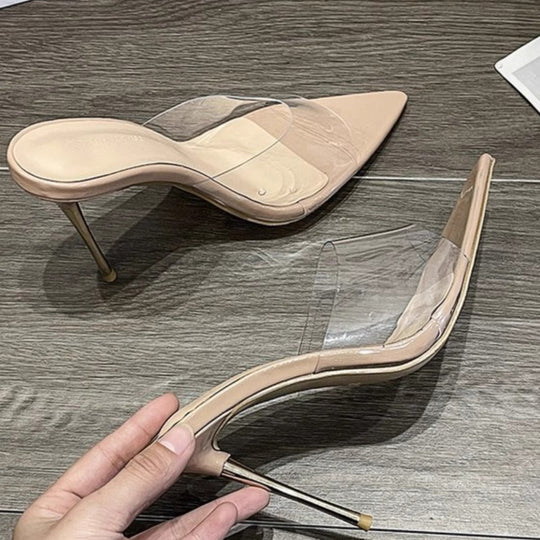 Damen transparente High Heel Sandalen mit elegantem Design EB