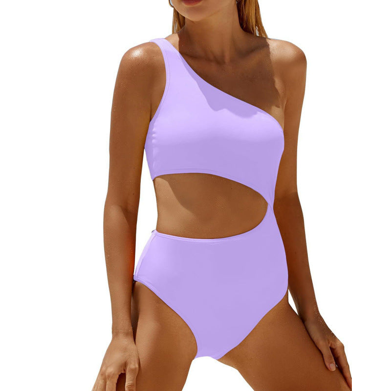 Damen Einseitiger Cut-Out Badeanzug mit attraktivem Design EB