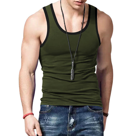 Herren sportliches Tanktop mit Kontraststreifen EB