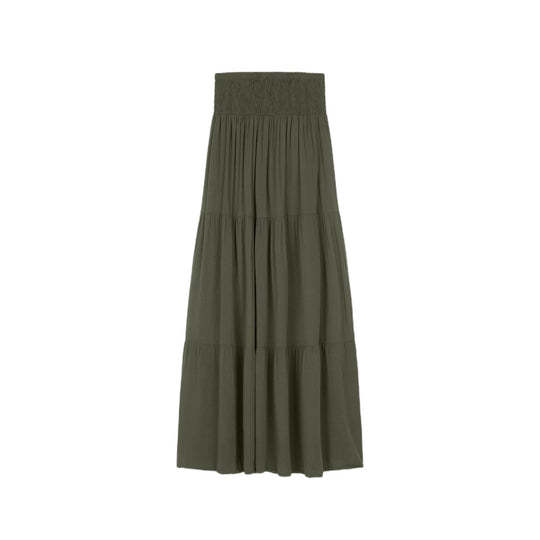 Damen Maxi-Rock mit voluminösem Schnitt und elastischem Bund EB