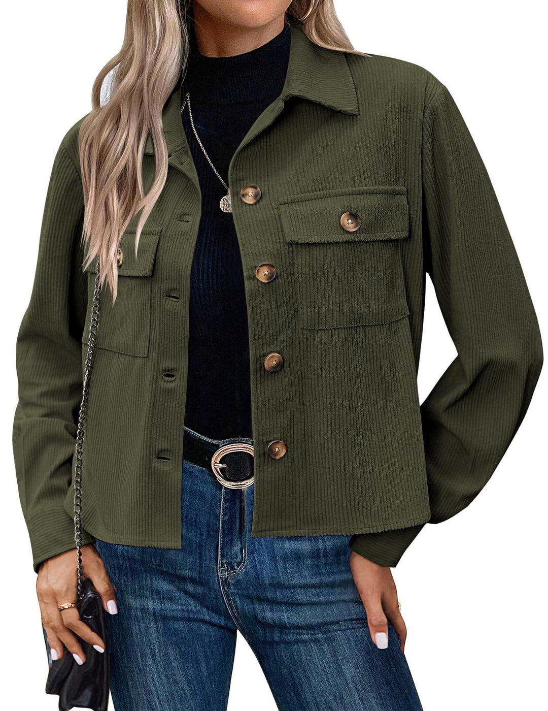 Damen Cordjacke mit praktischen Brusttaschen EB
