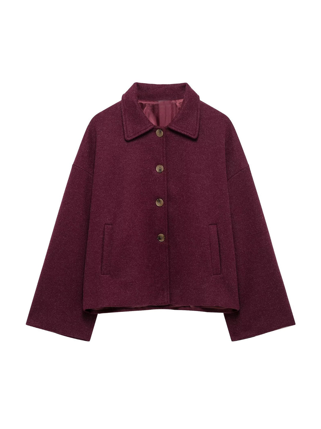 Damen Oversize Wolljacke mit dekorativen Knöpfen EB