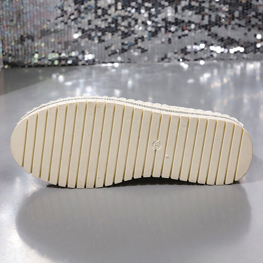 Damen modische Sneakers mit Glitzer-Applikation und elastischer Sohle EB