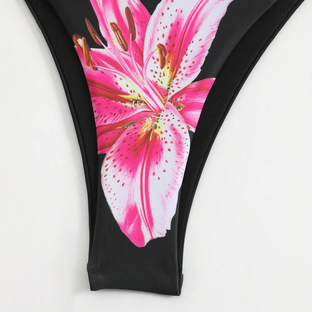 Damen Bikiniset mit floralem Wickelrock EB