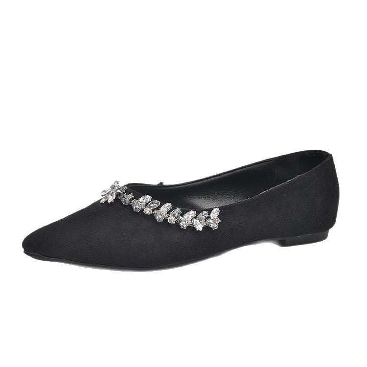 Damen elegante Ballerinas mit funkelndem Schmuckdetail EB
