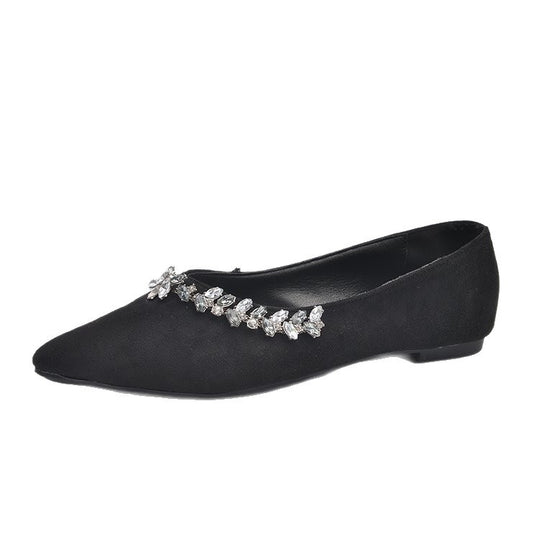 Damen elegante Ballerinas mit funkelndem Schmuckdetail EB