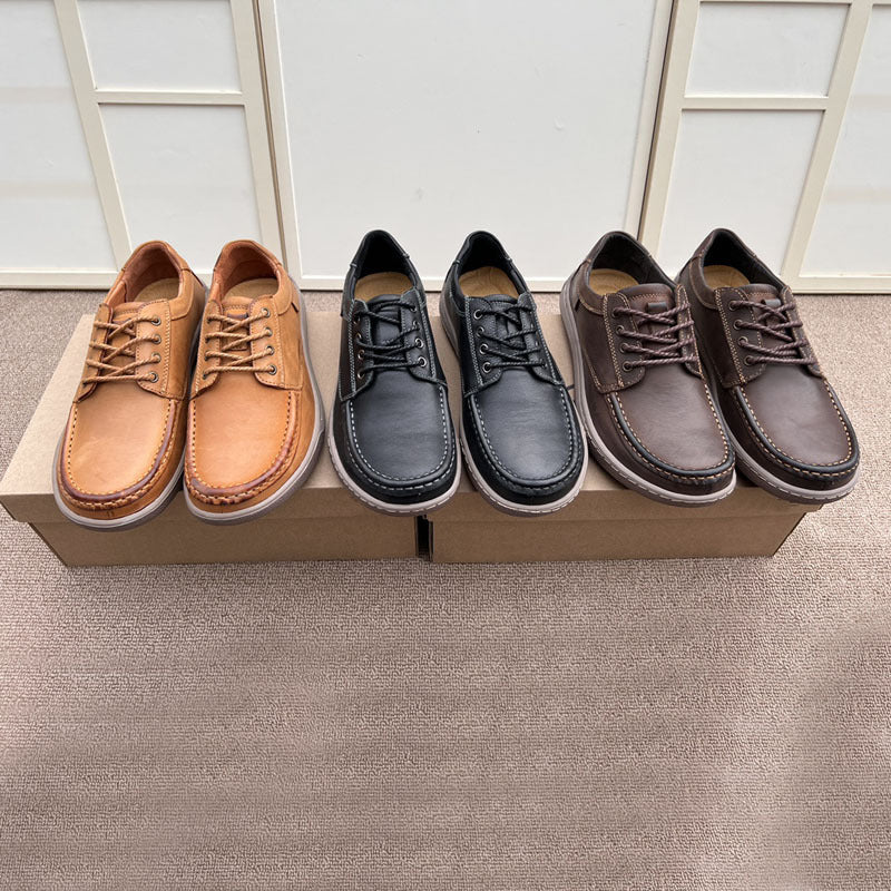 Damen Freizeit Schnürschuhe aus Echtleder mit rutschfester Sohle EB