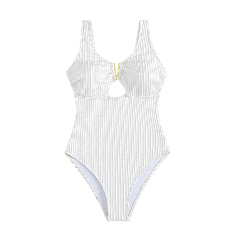 Damen High-Waist Badeanzug mit Cut-Out EB